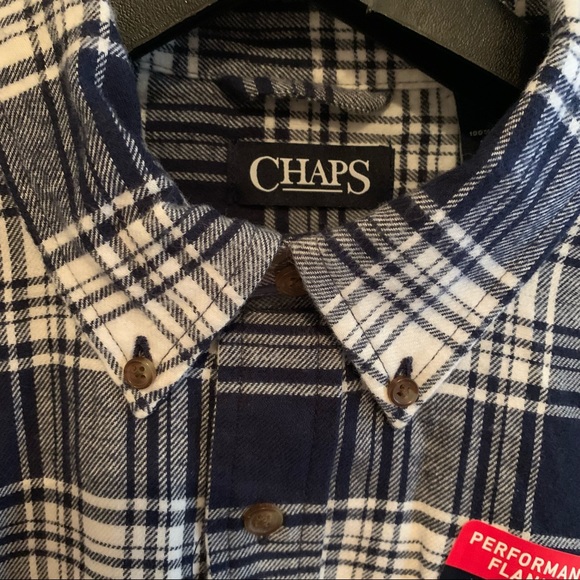 Chaps Men’s Plaid Flannel Button Down Shirt - NWT - Picture 4 of 13